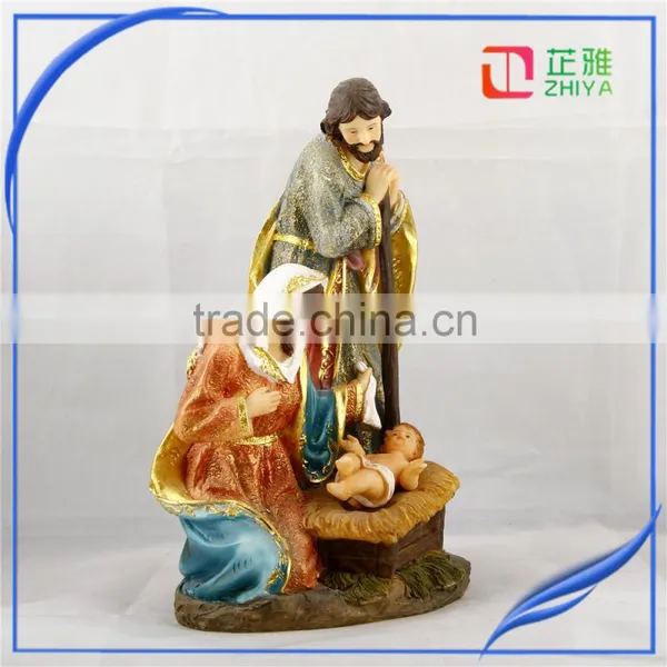 Factory Resin Religion Holy Family With Baby Jesus Polyresin Nativity Figurines photo-2
