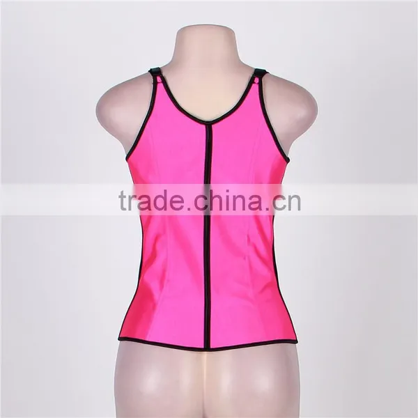 High Quality Ready Stock 4 Colors Full Size 4 Steel Boned Latex Corset Waist Trainer Vest photo-2