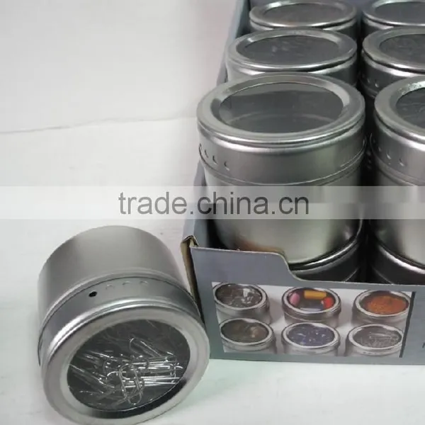 Pepper and Salt Tin Spice Containers With Magnetic on the Bottom photo-2