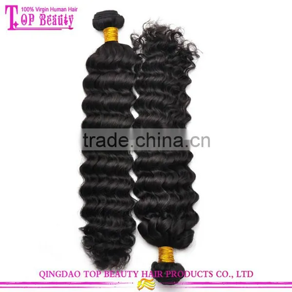 2015 Top Selling 100% Real Malaysian Deep Wave Hair Factory Price Brand Name Hair Weave photo-3