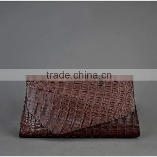 Ladies Party Genuine Leather Clutch Purse Crocodile Skin Handbags Chinese Clutch Bag photo-2