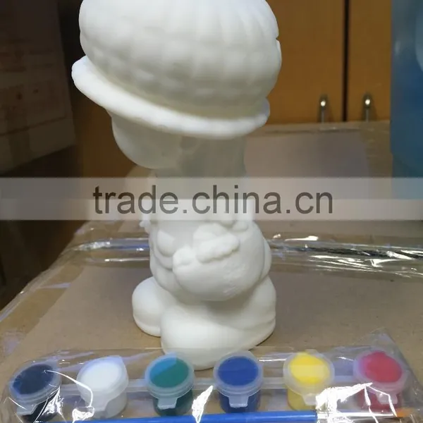 White Little Girl Plastic Toy,DIY Color Painting Toy,Custom Money Box Toy photo-3