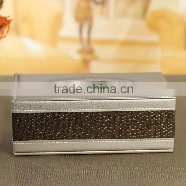 Wholesale European Tissue Boxes, Luxury Leather Silver Tissue Box photo-3