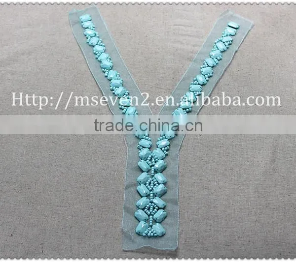 Wholesales Fancy Acrylic Beaded Collar Garment Accessories Ladies Fashion Beaded Neck Lace Collar Trim photo-5
