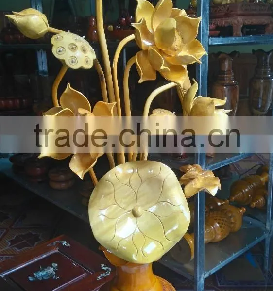 Cheap Wooden Vase for Home Decoration, Lotus Flower Vase photo-2