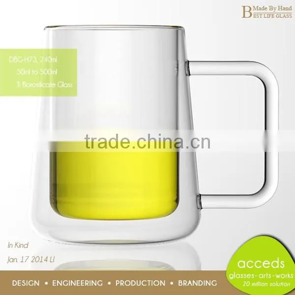 Custom Drinking Glass Tea Mug Cups With Handle photo-5
