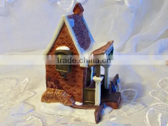 Small Snow Cottage Heritage Village, Table Decor Small Village photo-2