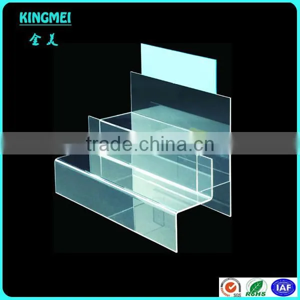Wholesale Custom High Quality Retail Store 2 Tier Acrylic Stair Step Display,wallet Display,acrylic Wallet Display Hold photo-2