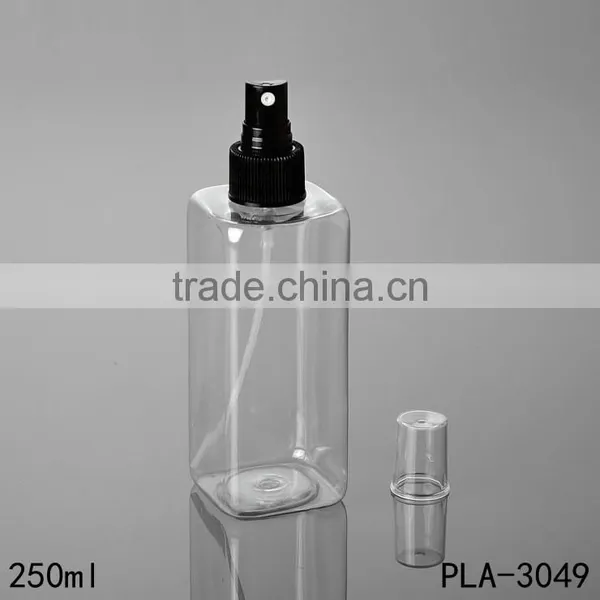 250ml Spray Bottle Skin Care Container PET Plastic Square 250ml Spray Bottle photo-2