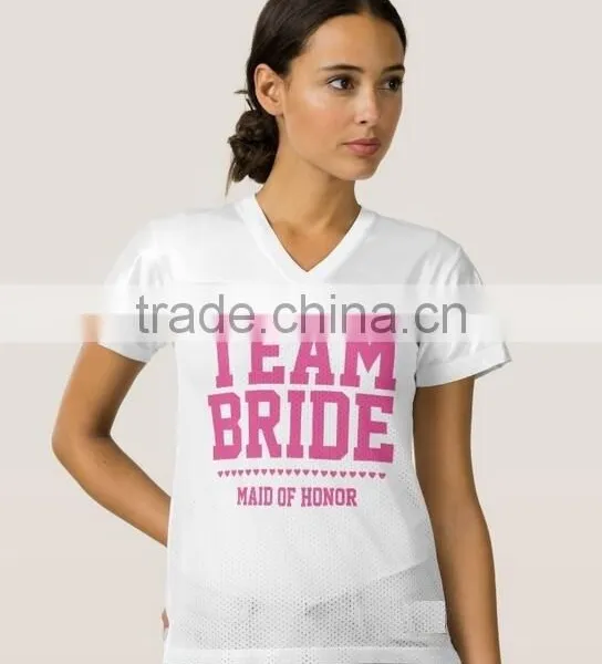 Football Jersey Factory Price Rib-knit V Neck Collar PERSONALIZED TEAM BRIDE FOOTBALL JERSEY For Bridesmaid photo-4