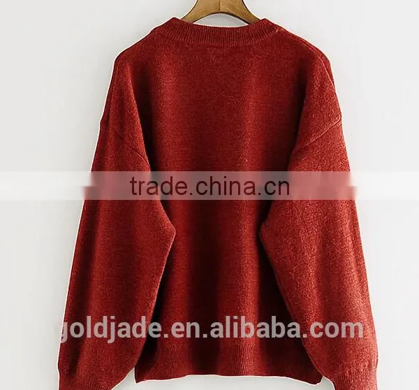 2016 New Korean Style Spring Winter Autumn Round Neck Long Sleeve Plain Women Sweater photo-4