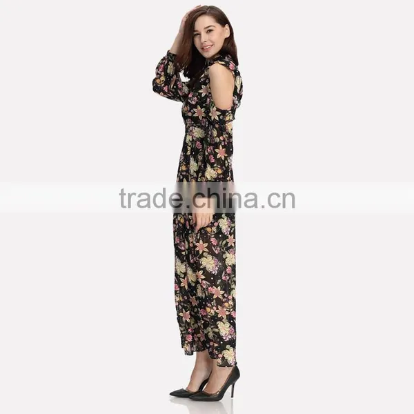 Digital Print Long Chiffon Maxi Woman Dress photo-4