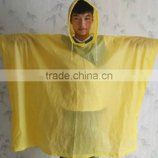 Yellow PEVA Poncho for Adult photo-2