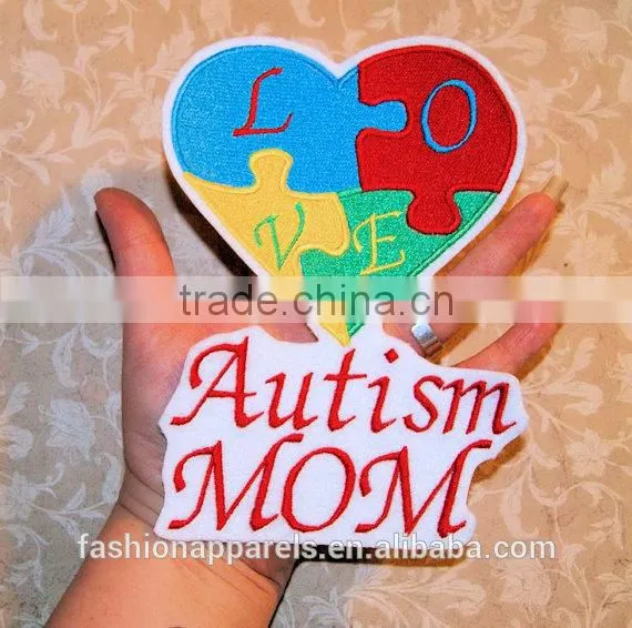Custom High Quality Embroidered Creative Love Puzzles Patch for Clothes Embroidery Patch Made in China Choose Size/color photo-3