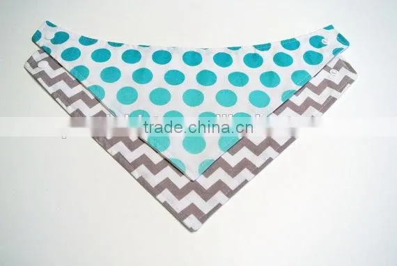 Grey and White Polka Dot Baby Bibs Factory Wholesale Baby Chevron Cotton Infant Bibs photo-2