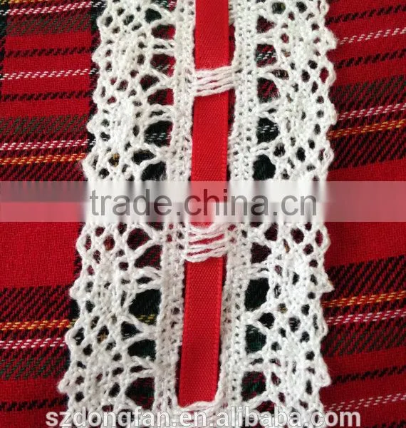 Baby Girls Winter Long Sleeve Vintage Plaid Christmas Lace Dress Red Classic Dress photo-5