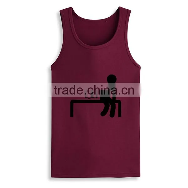Latest Top Design Wholesale Silk Screen Funny Printed Bulk Open Side Tank Top photo-5