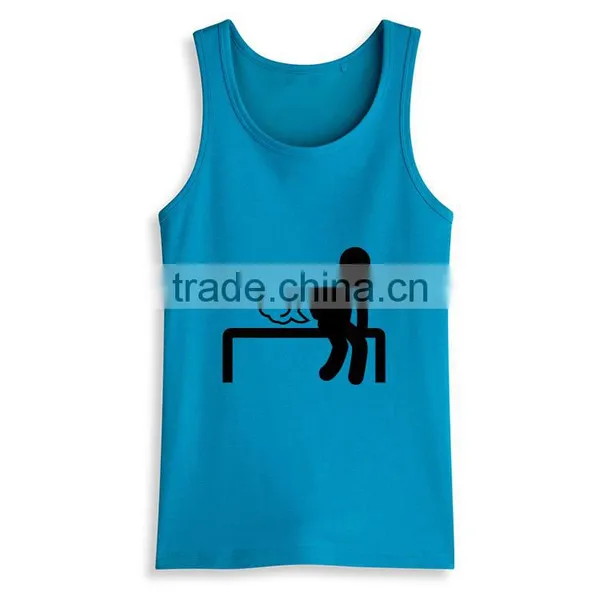 Latest Top Design Wholesale Silk Screen Funny Printed Bulk Open Side Tank Top photo-6