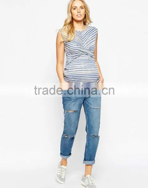 2015 Fashion Sleeveless Twist Front Top for Maternity Shirt Tank Top photo-5