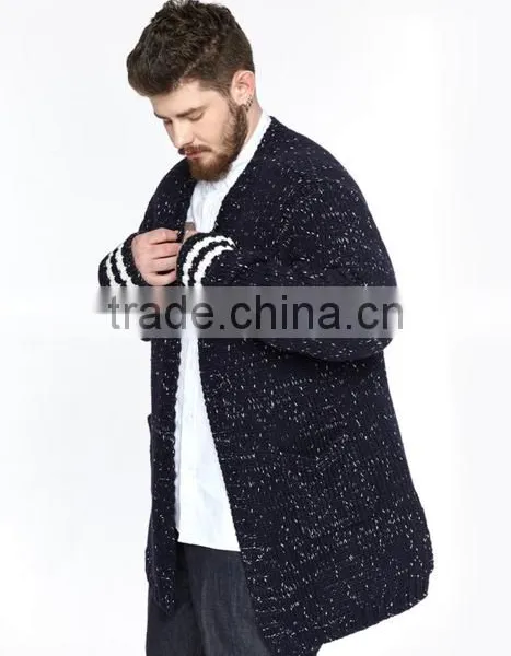 2017 Trend Cool Knitwear Winter Long Thick Sweater Mens Cardigan for Wholesale photo-3