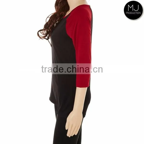 FACTORY Wholesale Colorful 3/4 Sleeve Raglan photo-2