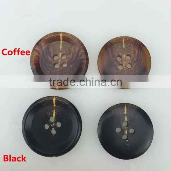 Cloth Coat Black Deep Coffee Color Copy Horn Buttons photo-2