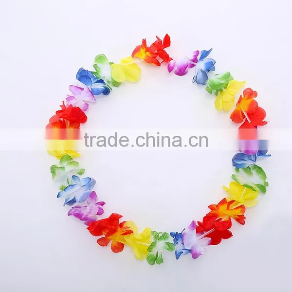 Hawaii Flower Necklaces Hula Lei Garland Set Headband Wristband For Party Dance photo-2