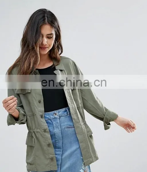 Wholesale Ladies Winter Jacket Custom Women Clothes Woman Army Green Winter Bomber Jacket photo-2