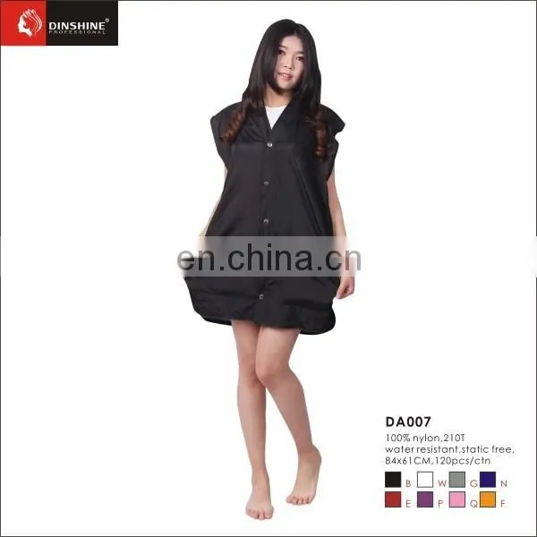 Nylon Salon Smock Barber Lady's Coat Hairdressing Smock- Black