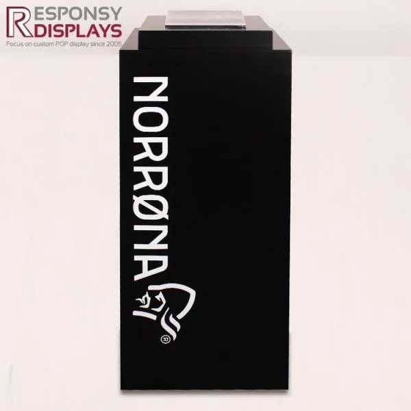 Custom-made Floor Standing Black MDF Clothing Display Stand photo-3