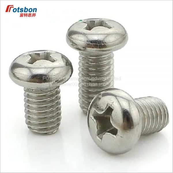 M3-M10 Cross Recessed Raised Counter Pan Head Screw Flat Tail Screws Phillip Plaine Inox Puntas Rvs Vis Inoxydable DIN7985 ISO7045 photo-2