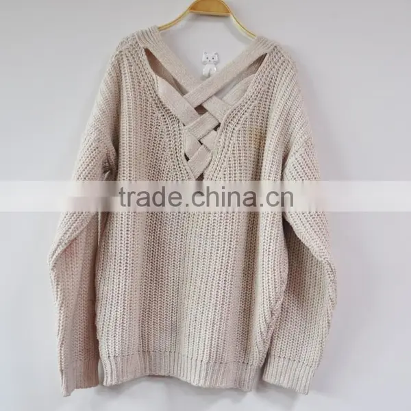 New Design Long Sweaters Crochet Vintage Pullover Loose Jumper Lady Sweater photo-2
