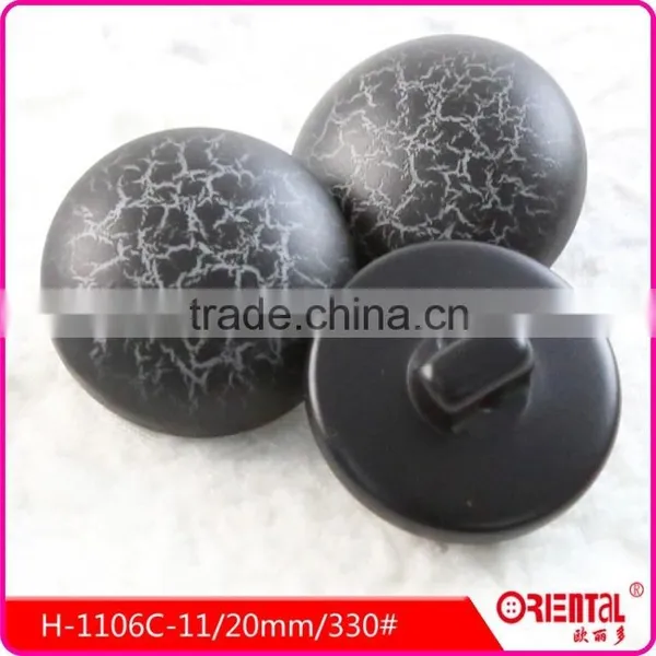 High End Black Mushroom Shape Plastic Coat Button With Crack Designs photo-3