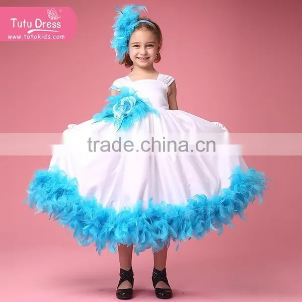 Hot Sale Girl Feather Tutu Dress Pageant Dress Girls Feather Dress photo-5