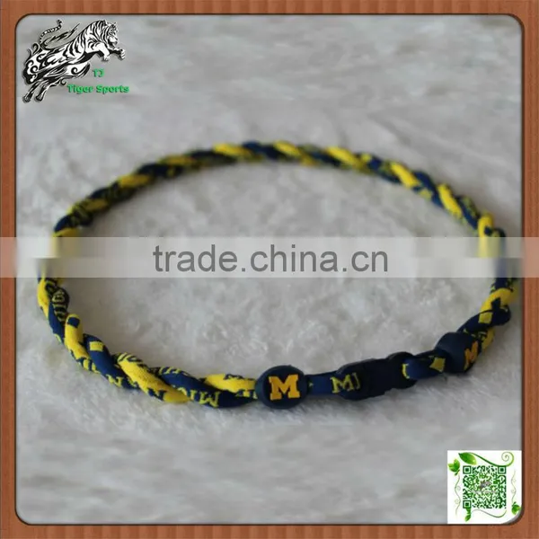 NCAA Michigan Wolverines University Sports Twisted Tornado Necklace