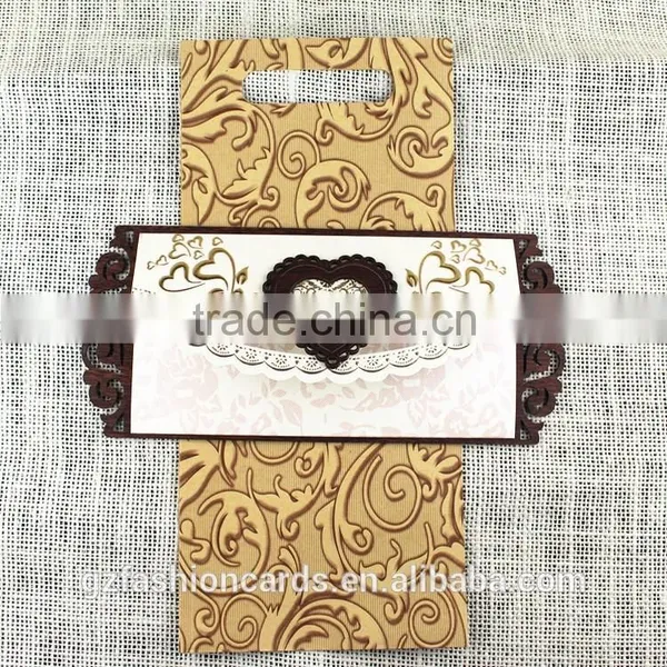 Wooden Laser Cut With Heart High Quality Ideal Products Wedding Cards photo-4