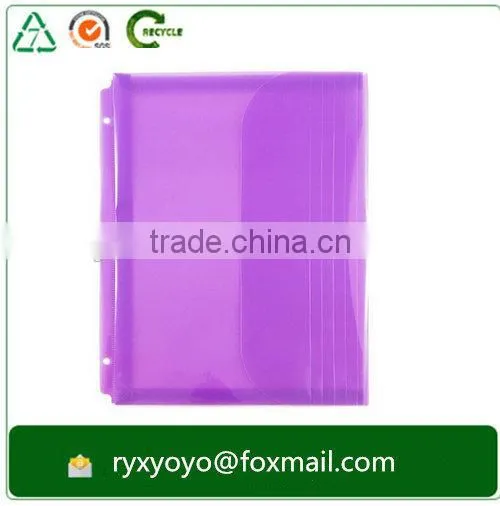 a4 Plastic Clear pp 3 Hole Punched Document File Bag for Binders photo-4