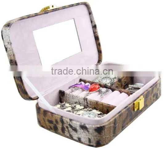 High Quality Leopard Leather Jewelry Case Travel,leather Jewelry Necklace Travel Case,custom Jewelry Travel Display Cases photo-4