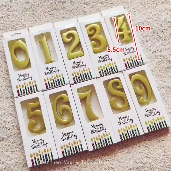 Smokeless Gold Number Candles 0-9, Wholesale Decor for Graduation & Party Cakes photo-5