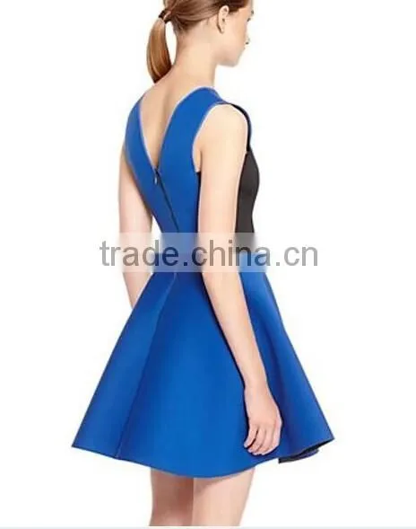 2015 OEM Women's Dresses Color Matching Vest Dress Evening Dress Made in China photo-5