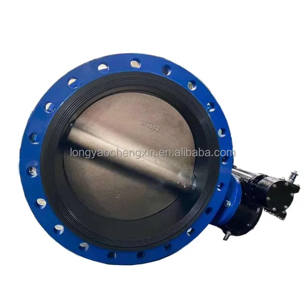 DN600 PN16 Ductile Iron GGG50 Double Flanged Double Offset Eccentric Butterfly Valve with Pneumatic Electric Actuator