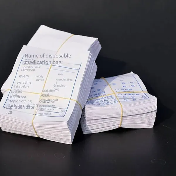 Traditional Chinese Medicine Paper Bags, Laminated White Kraft Paper Packaging Bags for Medical Supplies, Disposable Laminated Paper Bags for Western Medicine in Hospitals photo-5