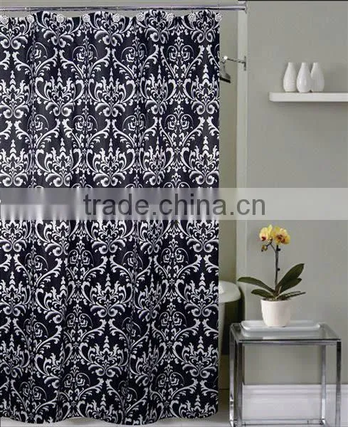 Waterproof Polyester Butterfly and Lines Printed Shower Curtain for Family Hotel photo-4