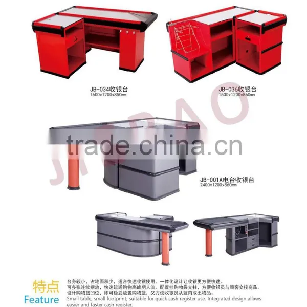 JB-055 Beautiful Metal Commercial Supermarket Cashier Checkout Counter photo-2