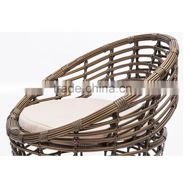 Brown Color Garden Wicker Dining Table And Chairs Rattan Coffee Glass Round Table And Chair photo-5