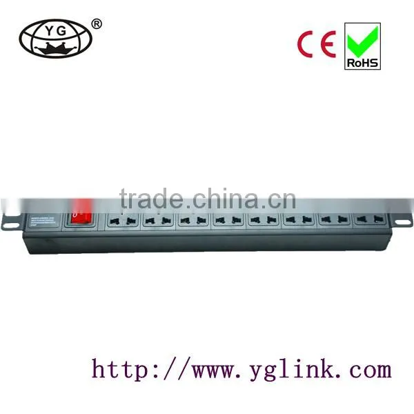 10A 19"1.5U 8ways Universal Type PDU With Double Break Switch