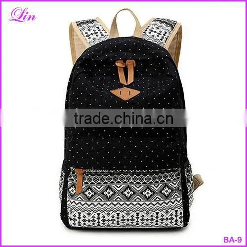 Women Bookbags Canvas Printing Backpack