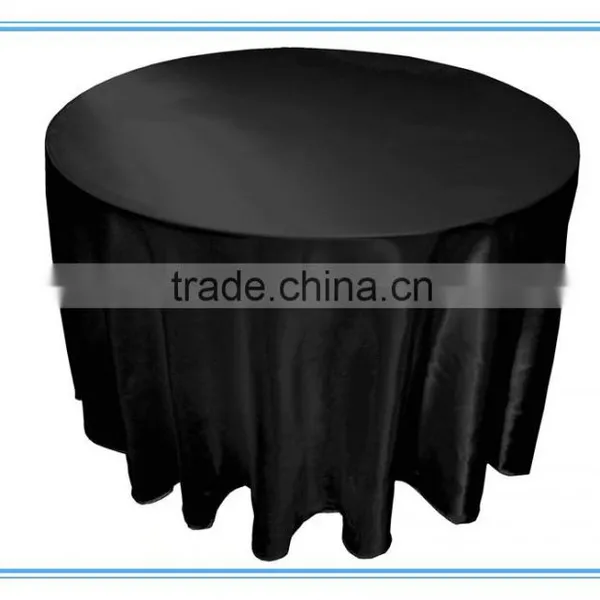 Black Satin Round Table Cloth Cover for Restaurant Table