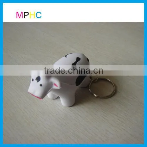 Squeeze Toy Cow Shaped Animal Antistress Keychain
