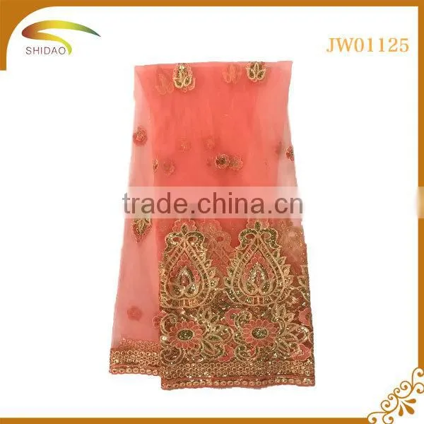 Wholesale High Quality Latest Nigerian Decorative Embroidery 3D Patterned Silk Fabric Market in Indian photo-6